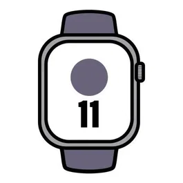 Apple Watch Series 11 GPS 46mm Plata - Correa Deportiva Niebla Lila (M/L) - MEVA4QL/A